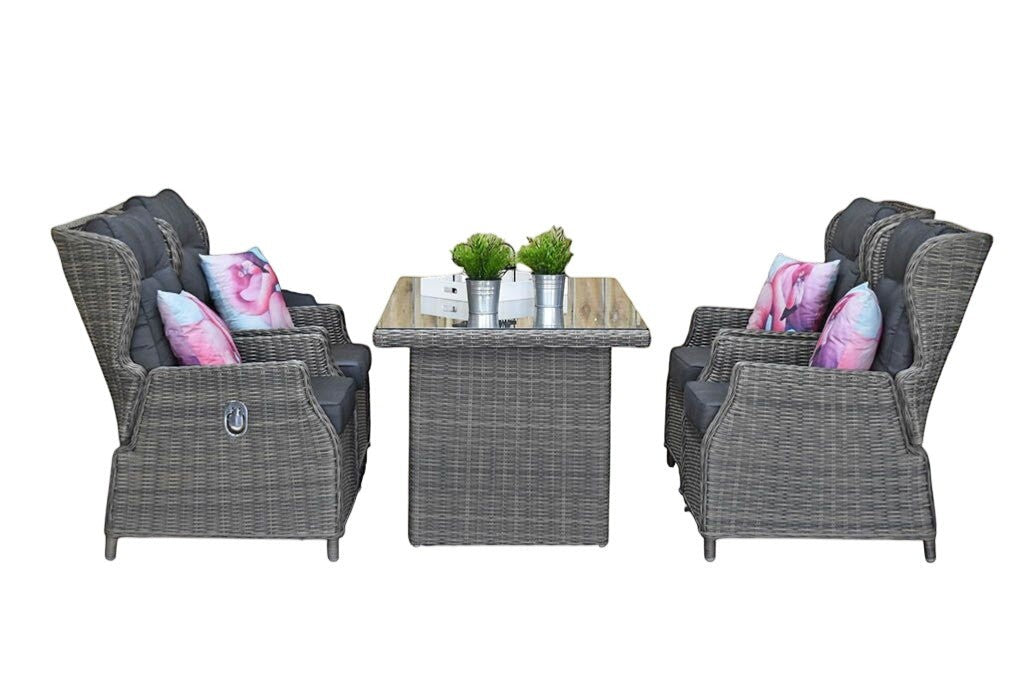 Barcelona Verstelbare Dining Loungeset - Kobo Grey