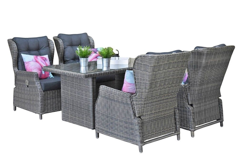 Barcelona Verstelbare Dining Loungeset - Kobo Grey