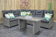 Outnest Barcelona Lounge Dining Hoekbank Glas Kobo Grey vooraanzicht