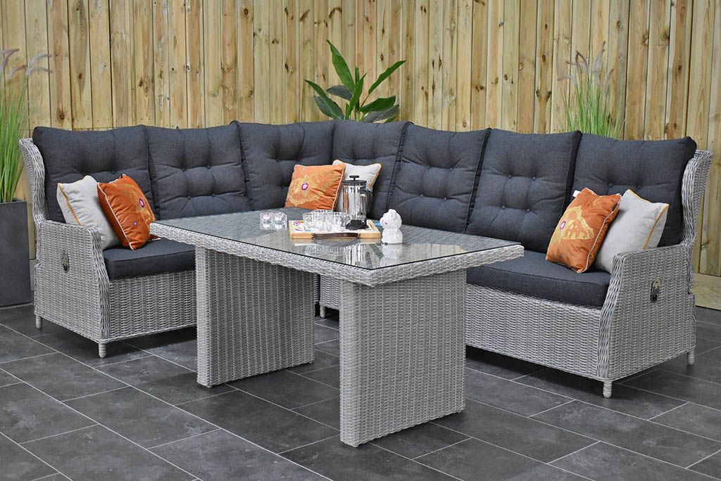 Outnest Barcelona Lounge Dining Hoekbank Spraystone LKG vooraanzicht