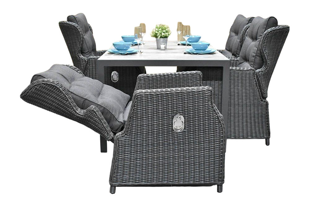 Bergamo-Barcelona verstelbare Tuinset 4 Personen