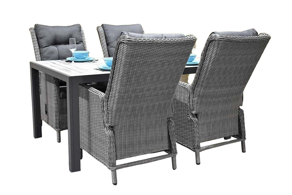 Bergamo-Marling verstelbare Tuinset 4 Personen