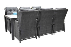 Bergamo-Barcelona verstelbare Tuinset 6 Personen