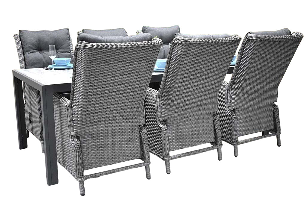 Bergamo-Marling verstelbare Tuinset 6 Personen