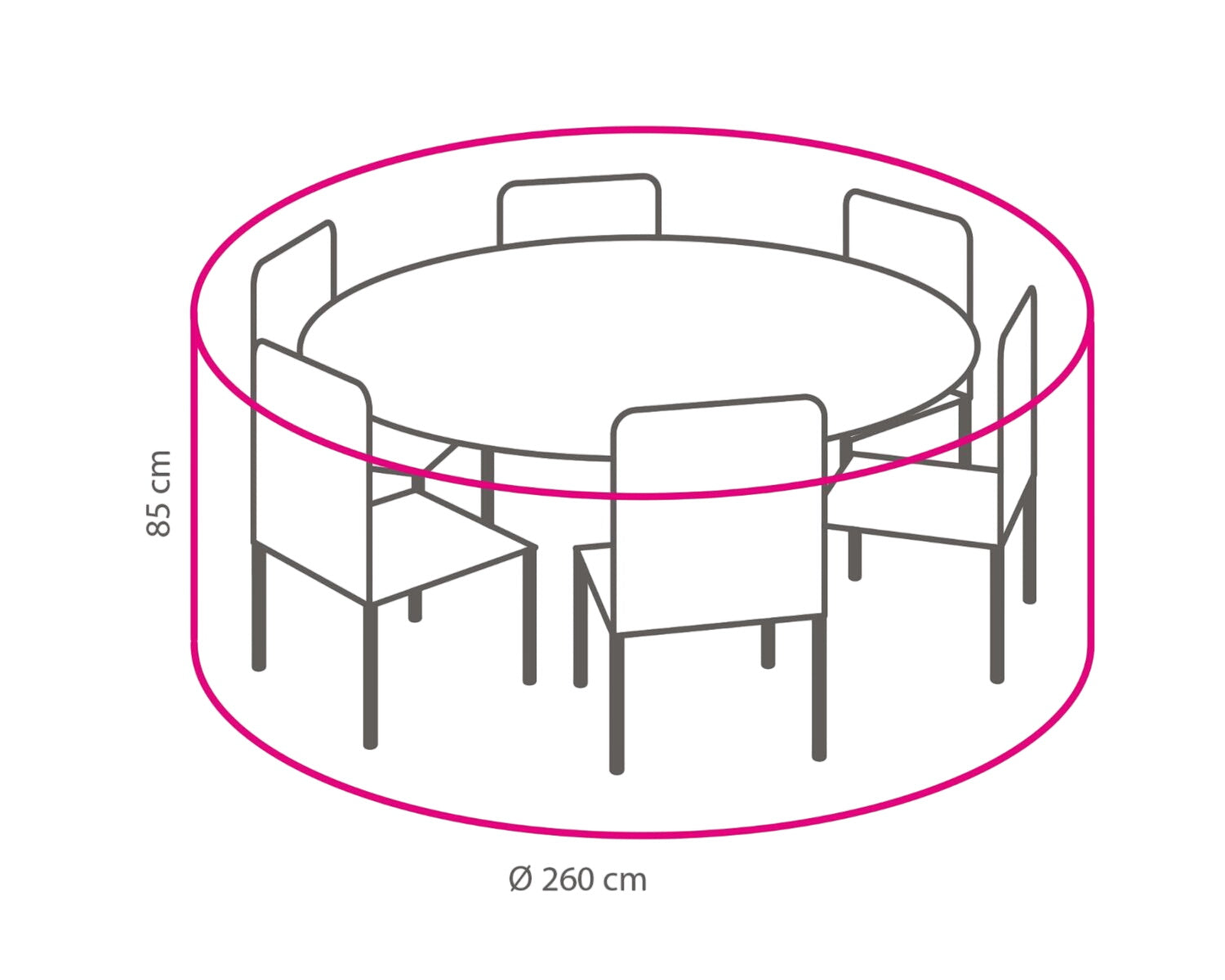 Brasil-Aruba Tuinset 6 Personen - Glas / Rock Grey