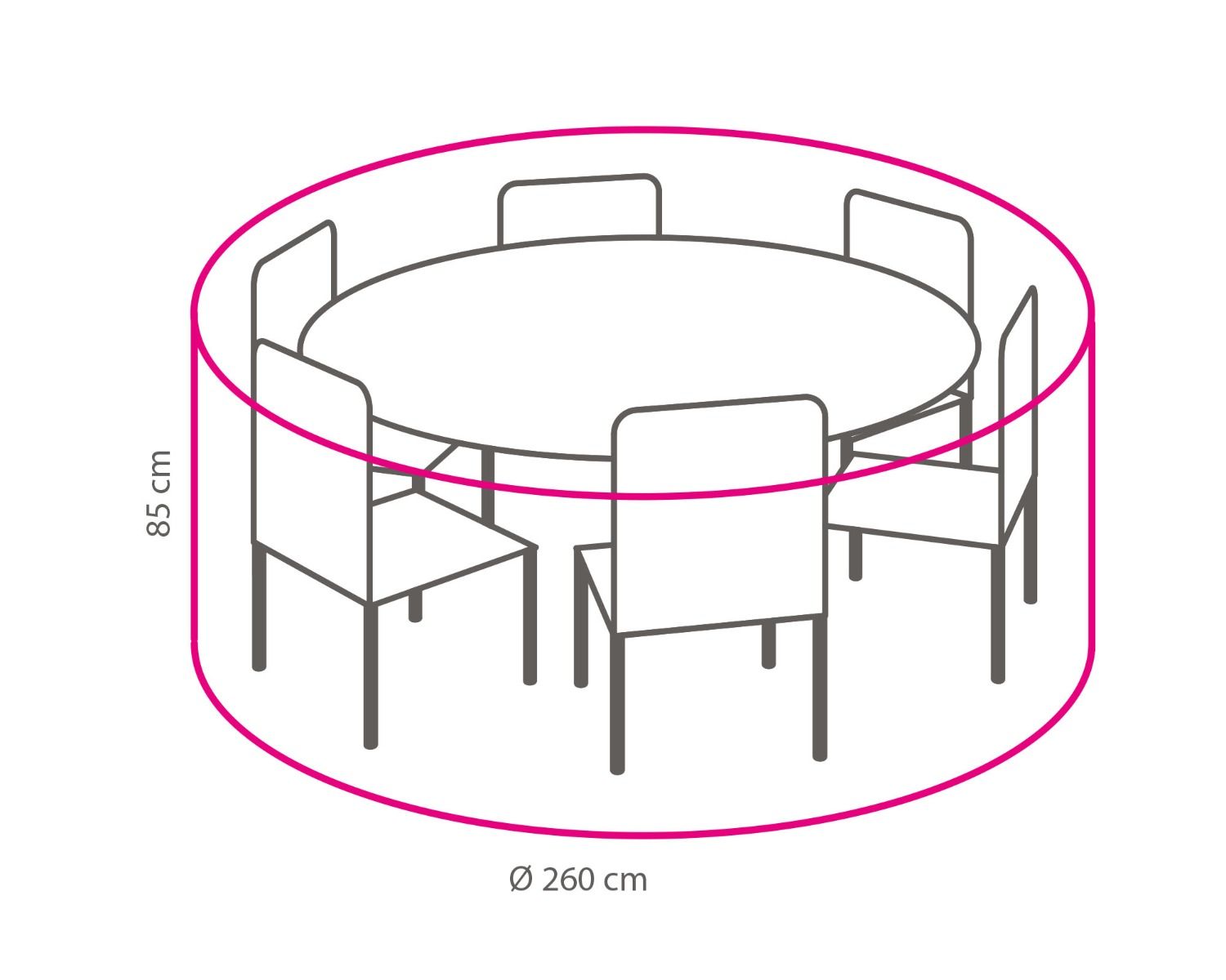 Surakarta-Darwin verstellbares Gartenmöbel-Set für 6 Personen – Kobo Grey