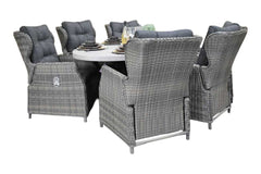 Bixley-Barcelona verstelbare Tuinset 6 Personen - Polystone / Kobo Grey