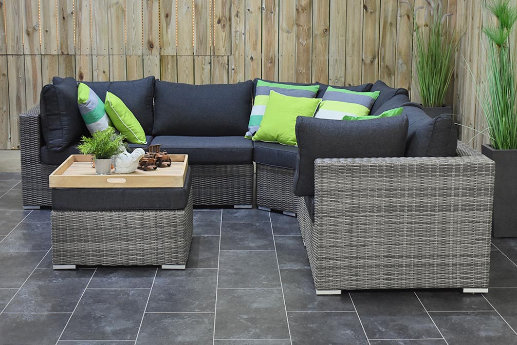 Boston XL Hoek Loungebank Natural Grey, XL hoekopstelling - Outnest tuinmeubelen