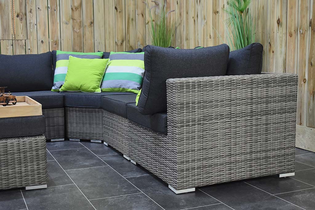 Boston XL Hoek Loungebank Natural Grey, volledige opstelling - Outnest tuinmeubelen