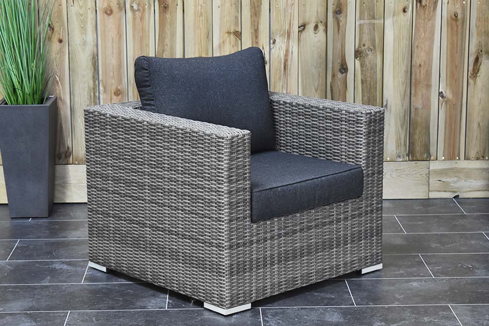 Boston XL Hoek Loungebank met stoel Natural Grey, losse loungestoel - Outnest tuinmeubelen