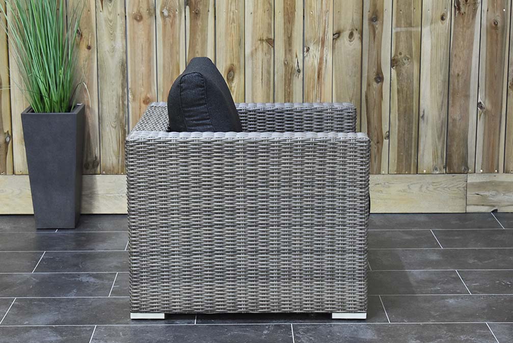 Boston Loungestoel Natural Grey, zijaanzicht - Outnest tuinmeubelen
