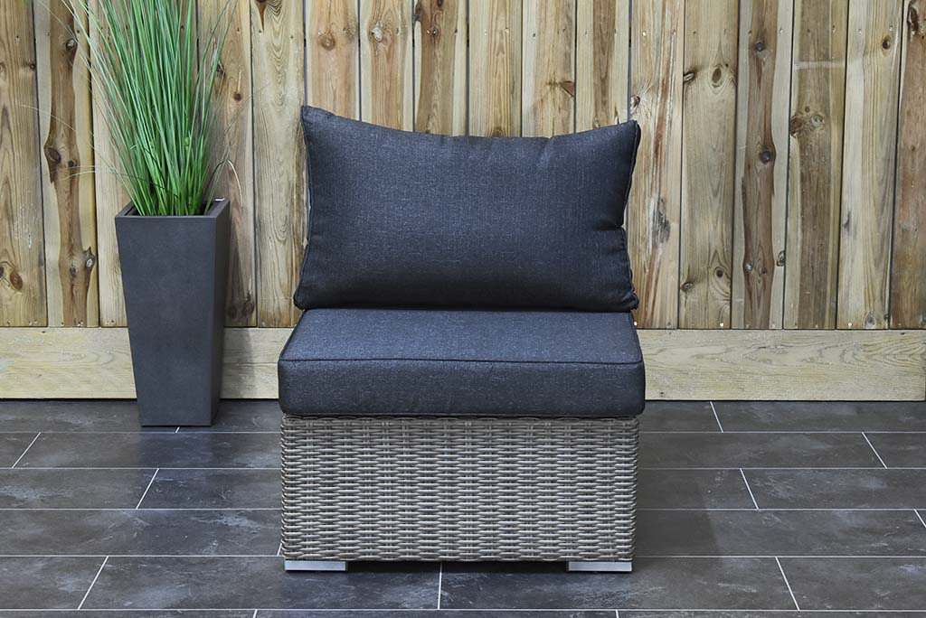 Boston Midden Element Natural Grey, driekwart aanzicht - Outnest tuinmeubelen