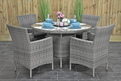 Outnest Brasil tuinset 4 personen Aruba Natural Grey compleet vooraanzicht