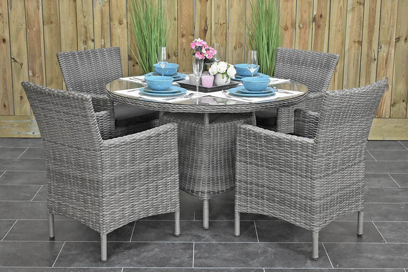 Outnest Brasil tuinset 4 personen Aruba Natural Grey compleet vooraanzicht
