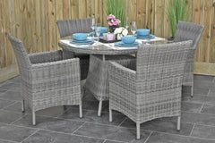 Brasil tuinset 4 personen Aruba Natural Grey zijaanzicht