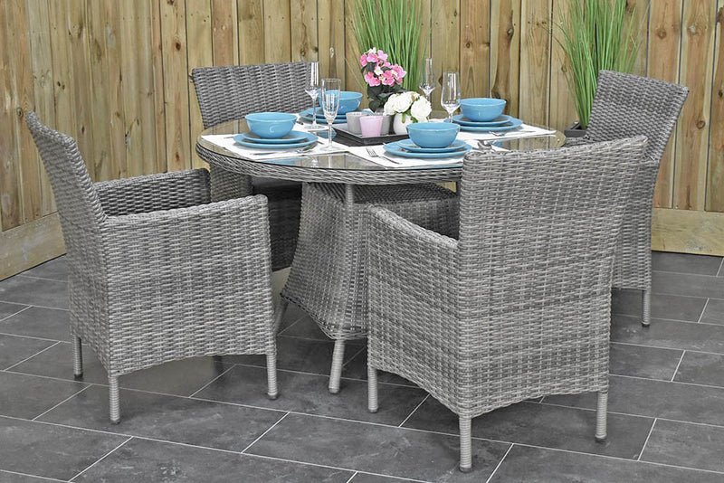 Brasil tuinset 4 personen Aruba Natural Grey zijaanzicht