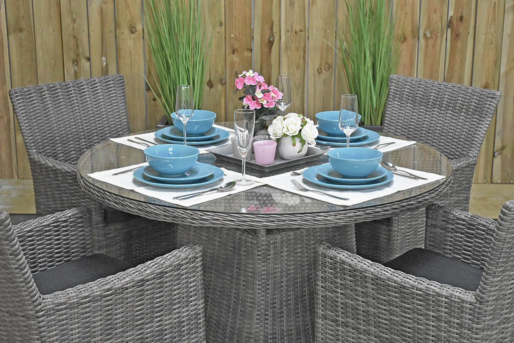 Brasil tuinset 4 personen Aruba Natural Grey stoel detail