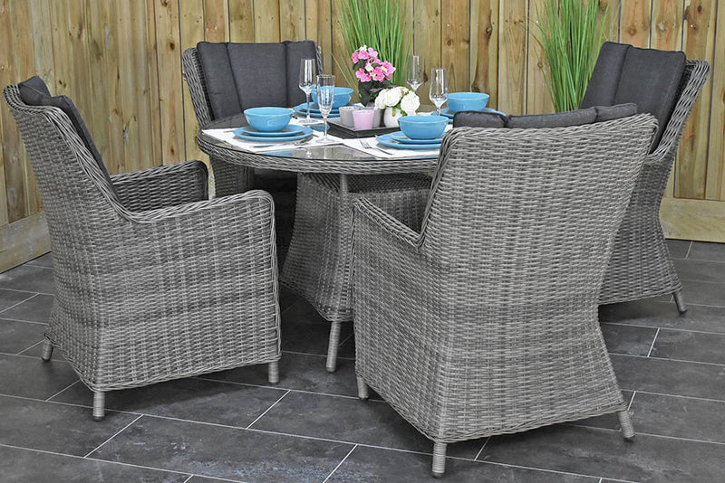 Brasil tuinset 4 personen Avalon Natural Grey zijaanzicht