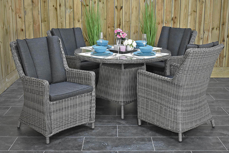 Brasil tuinset 4 personen Avalon Natural Grey tafel detail