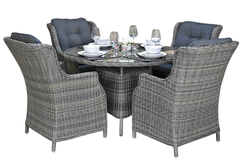 Brasil-Darwin Tuinset 4 Personen - Glas / Kobo Grey