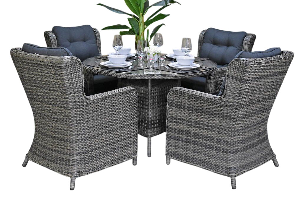 Brasil-Delano Tuinset 4 Personen - Glas / Kobo Grey