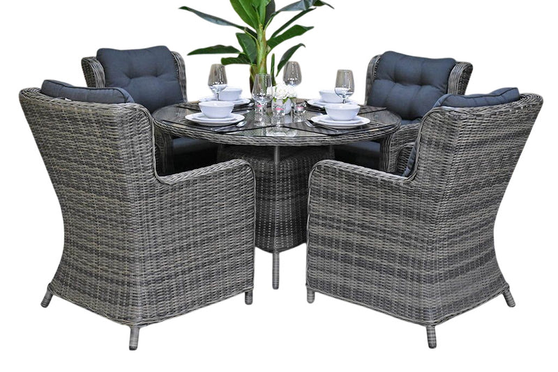 Brasil-Delano Tuinset 4 Personen - Glas / Kobo Grey