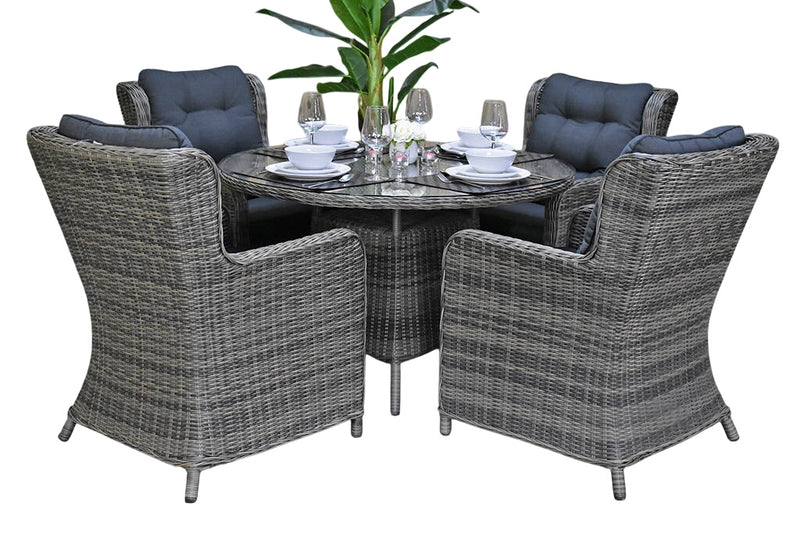 Brasil-Delano Tuinset 4 Personen - Glas / Kobo Grey