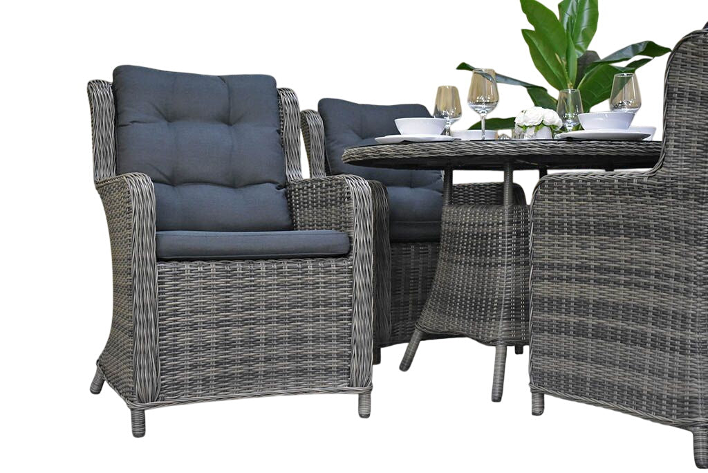 Brasil tuinset 4 personen Delano Kobo Grey kussens detail