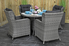 Brasil tuinset 4 personen Delano Natural Grey zijaanzicht
