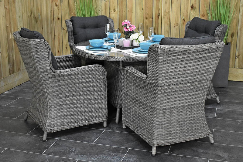 Brasil tuinset 4 personen Delano Natural Grey zijaanzicht