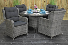 Brasil tuinset 4 personen Delano Natural Grey tafel detail