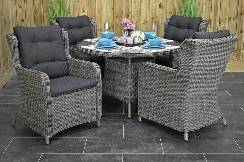 Brasil tuinset 4 personen Delano Natural Grey tafel detail