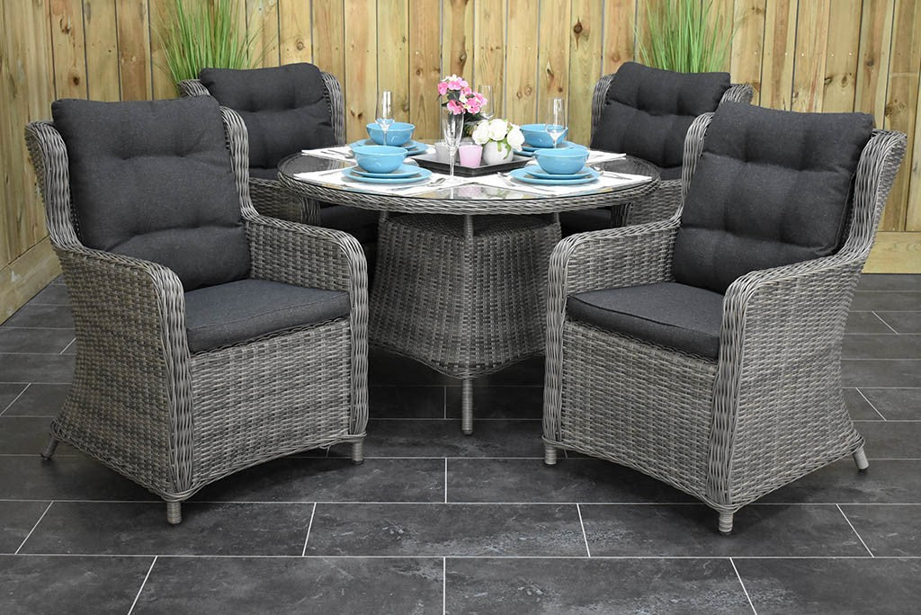 Brasil tuinset 4 personen Delano Natural Grey stoel detail