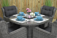 Brasil tuinset 4 personen Delano Natural Grey sfeerbeeld in tuin