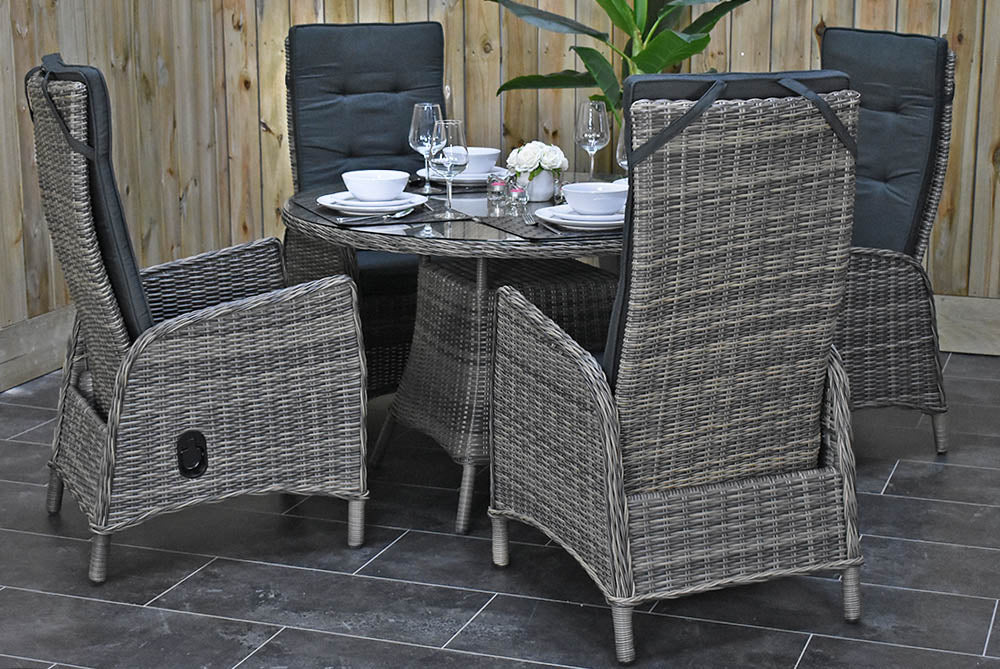 Brasil tuinset 4 personen Kansas Kobo Grey zijaanzicht