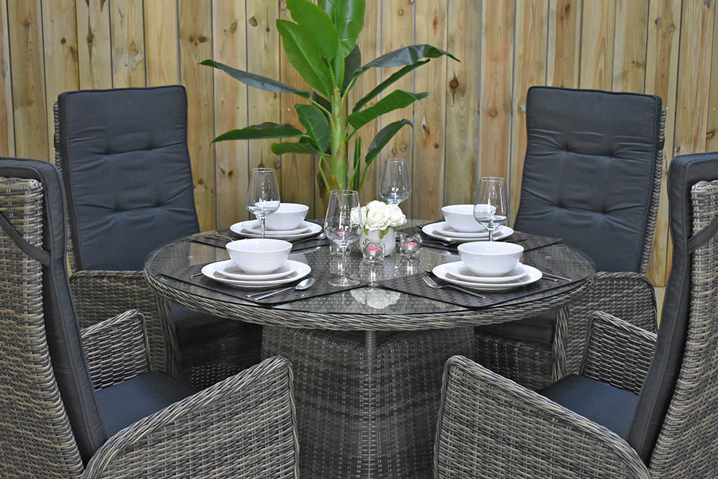 Brasil tuinset 4 personen Kansas Kobo Grey tafel detail