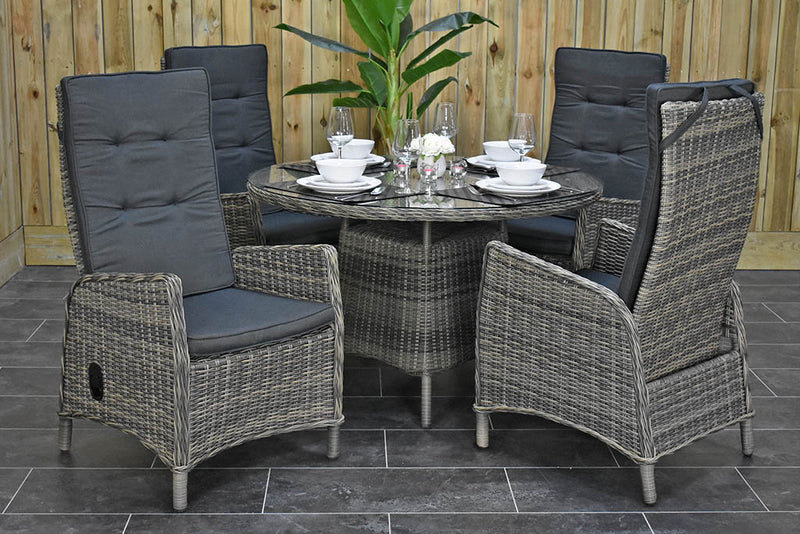 Brasil tuinset 4 personen Kansas Kobo Grey stoel detail