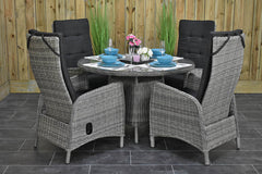 Outnest Brasil tuinset 4 personen Kansas Natural Grey compleet vooraanzicht