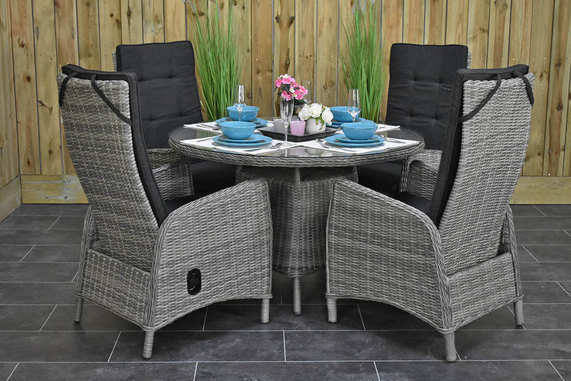 Outnest Brasil tuinset 4 personen Kansas Natural Grey compleet vooraanzicht