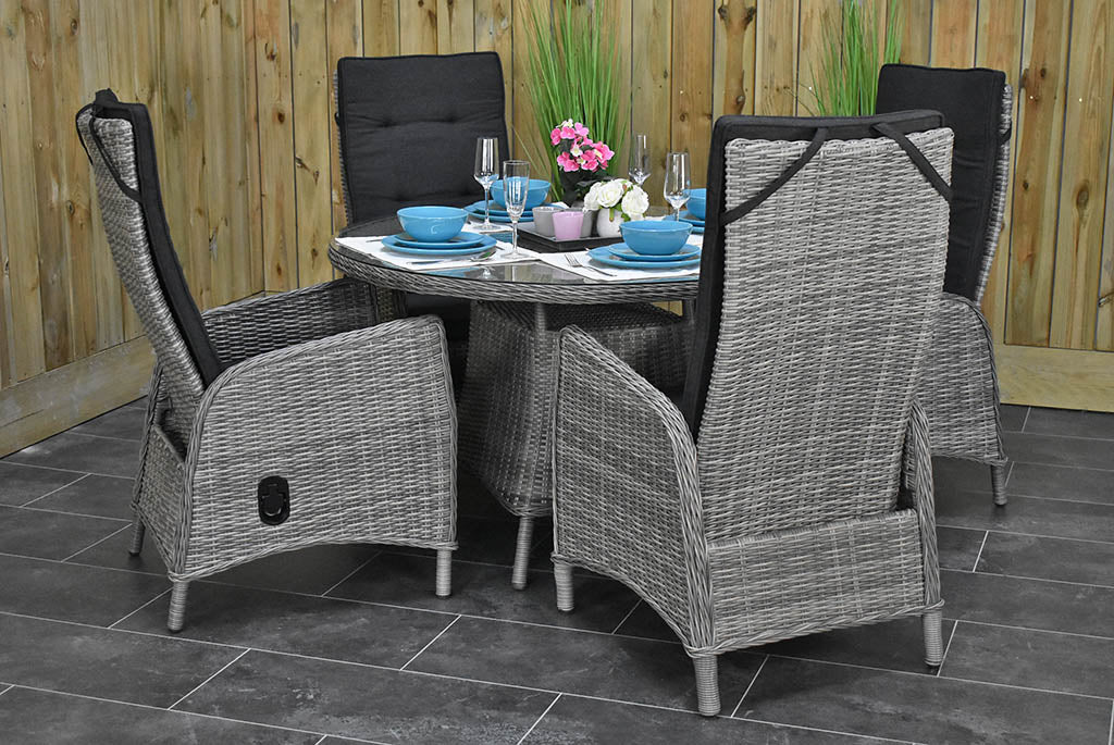 Brasil tuinset 4 personen Kansas Natural Grey zijaanzicht