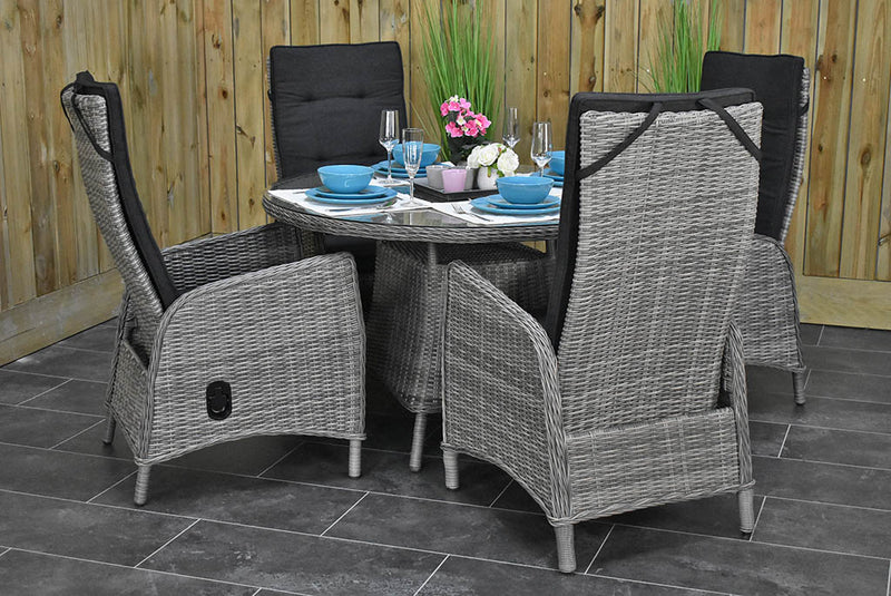 Brasil tuinset 4 personen Kansas Natural Grey zijaanzicht