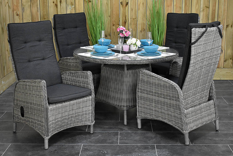 Brasil tuinset 4 personen Kansas Natural Grey tafel detail