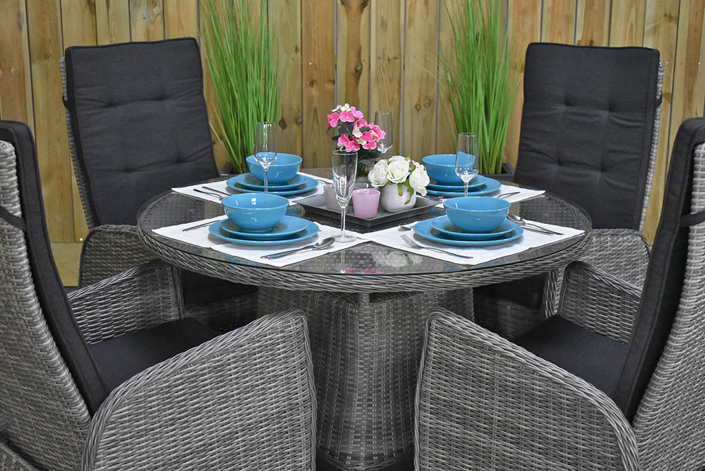 Brasil tuinset 4 personen Kansas Natural Grey stoel detail