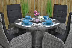 Brasil tuinset 4 personen Kansas Natural Grey stoel detail