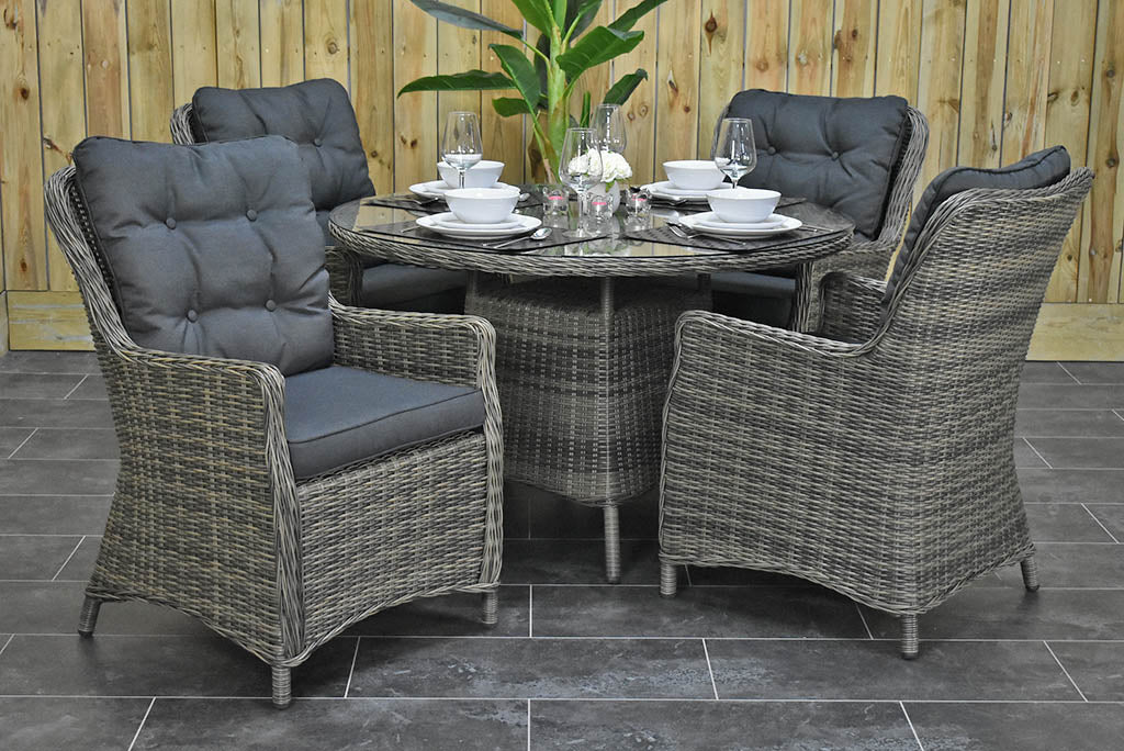 Brasil tuinset 4 personen San Francisco Kobo Grey tafel detail