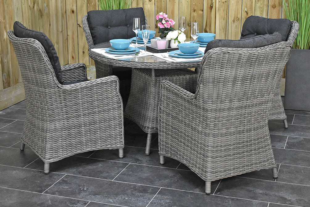 Brasil tuinset 4 personen San Francisco Natural Grey zijaanzicht