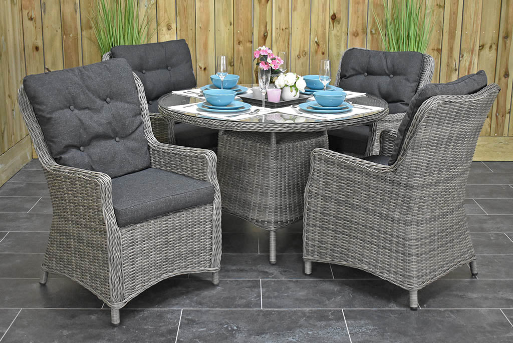 Brasil tuinset 4 personen San Francisco Natural Grey tafel detail