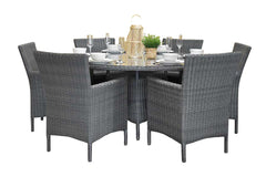 Brasil-Aruba Tuinset 6 Personen - Glas / Rock Grey