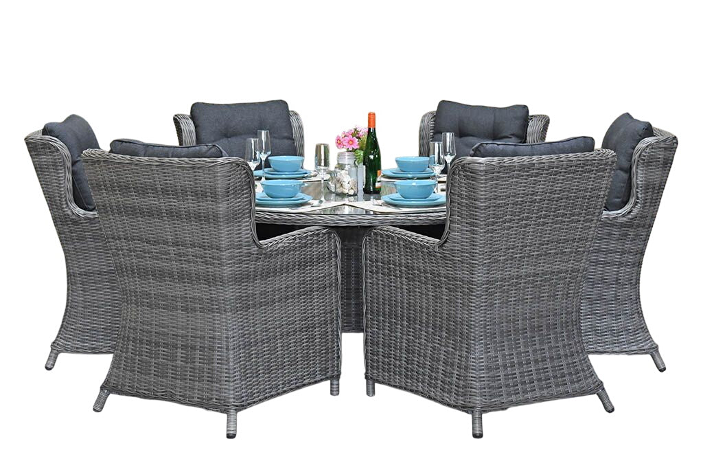 Brasil-Delano Tuinset 6 Personen - Glas / Natural Grey