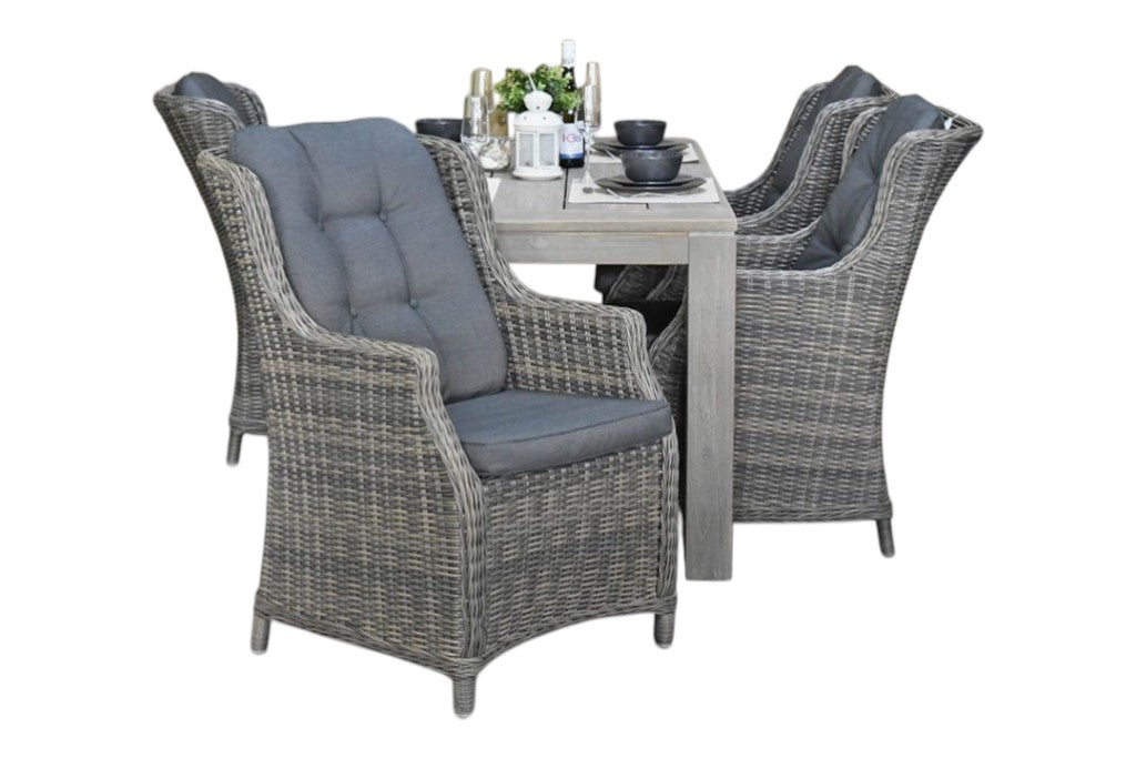 Cancun-Darwin Tuinset 4 Personen - Acacia / Kobo Grey